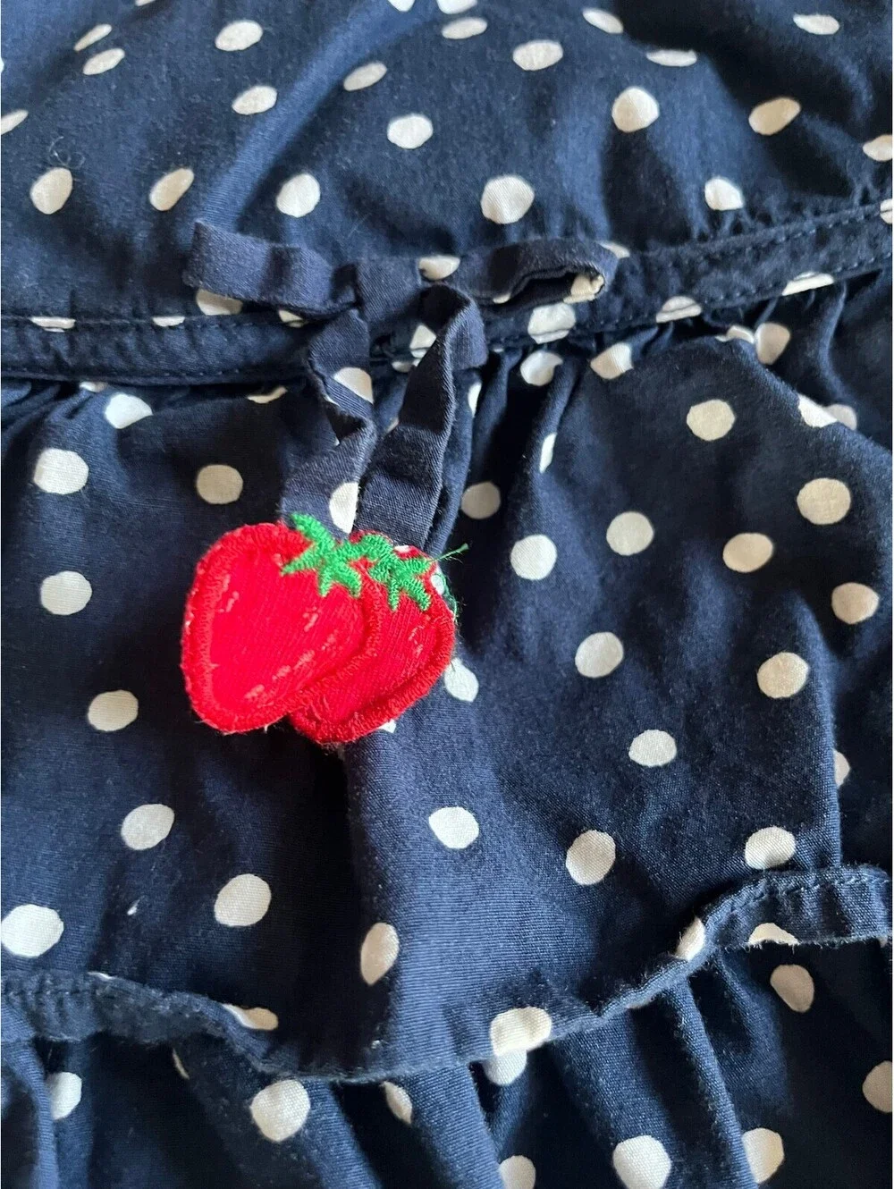Crazy 8 Girls Dress Blue White Polka Dots